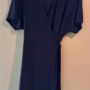 Halston Black Wrap Dress With Dolman Sleeves